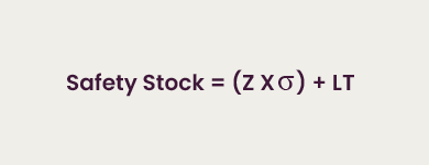 Standard deviation formula for calculating safety stock